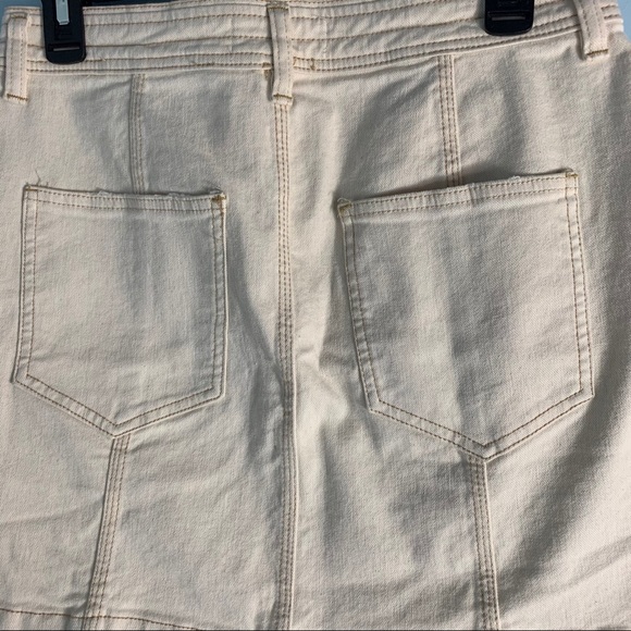Free People Cream Topstitch Mini Skirt - Picture 10 of 11